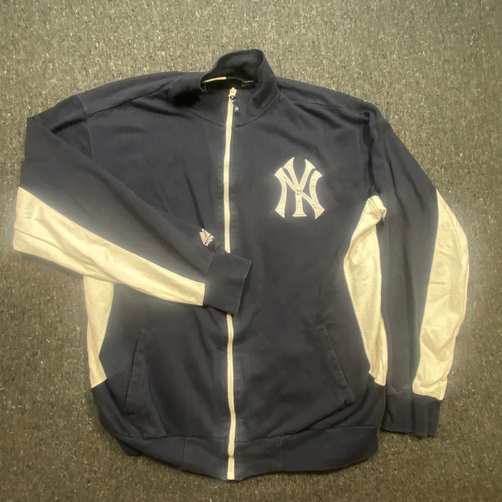 Majestic‎ Sporty Mens XL NY Yankees Track Jacket Navy Blue Full Zip HomeBase